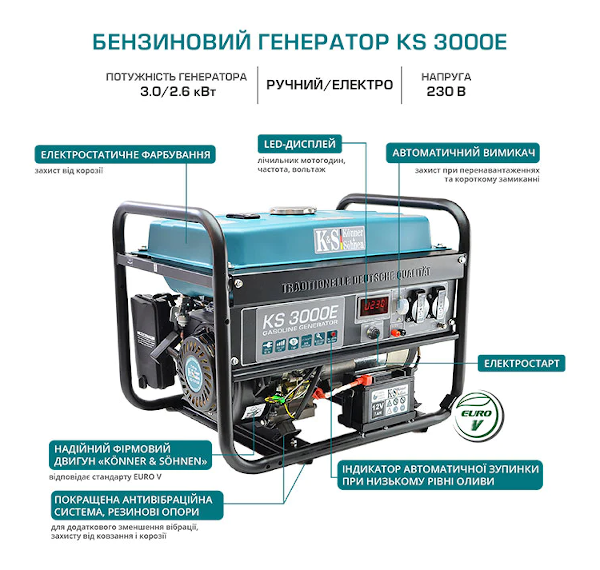 Бензиновий генератор Könner & Söhnen KS 3000E